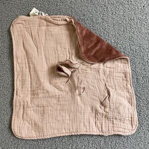 Bibs pacifier‎ holder and lovey, pink bunny ears, Muslim cotton